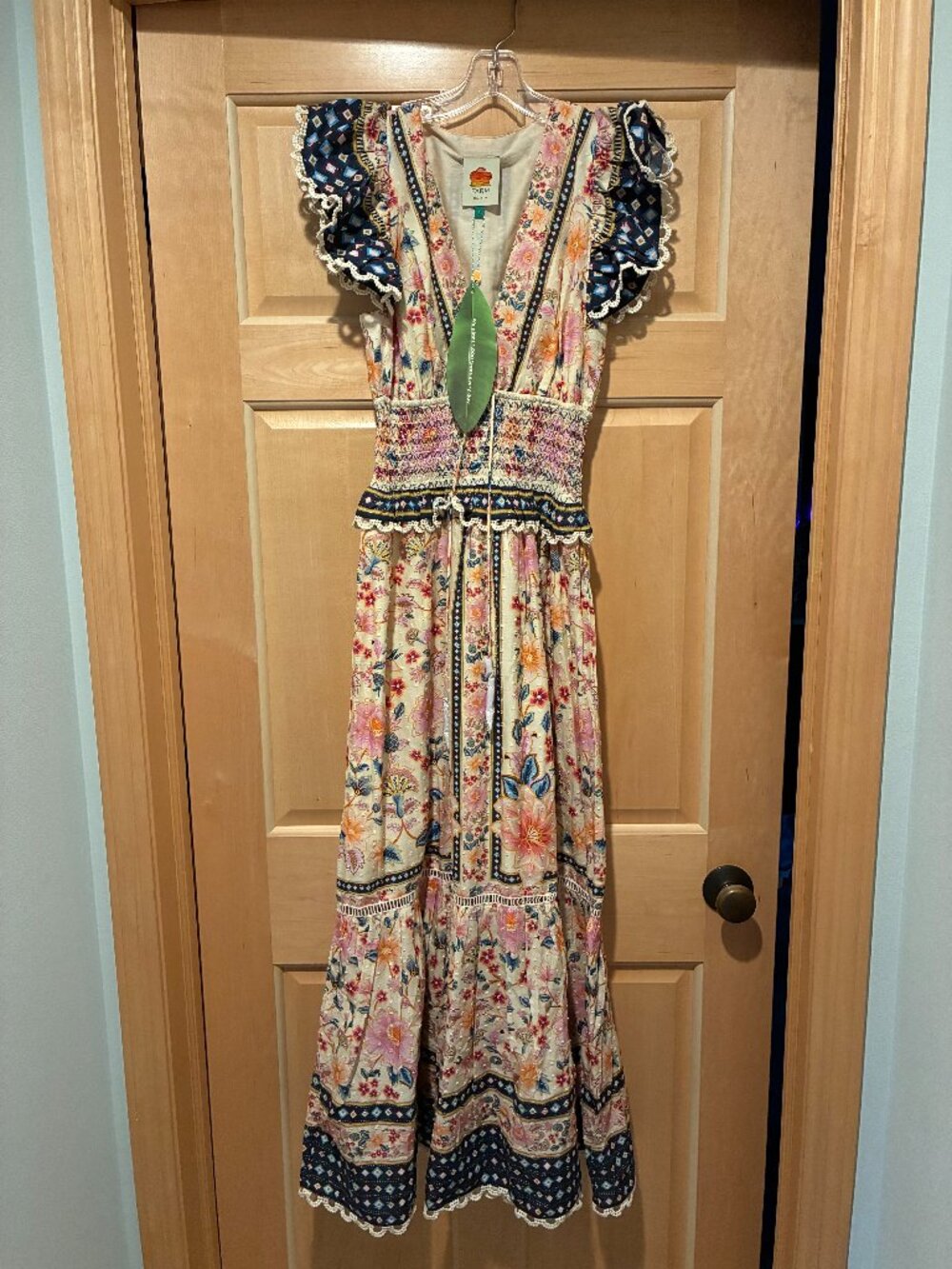 Farm Rio Flutter Sleeve Maxi Dress NWT Size Small